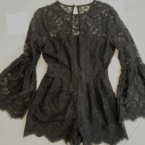 Lost and Wander black patterned romper